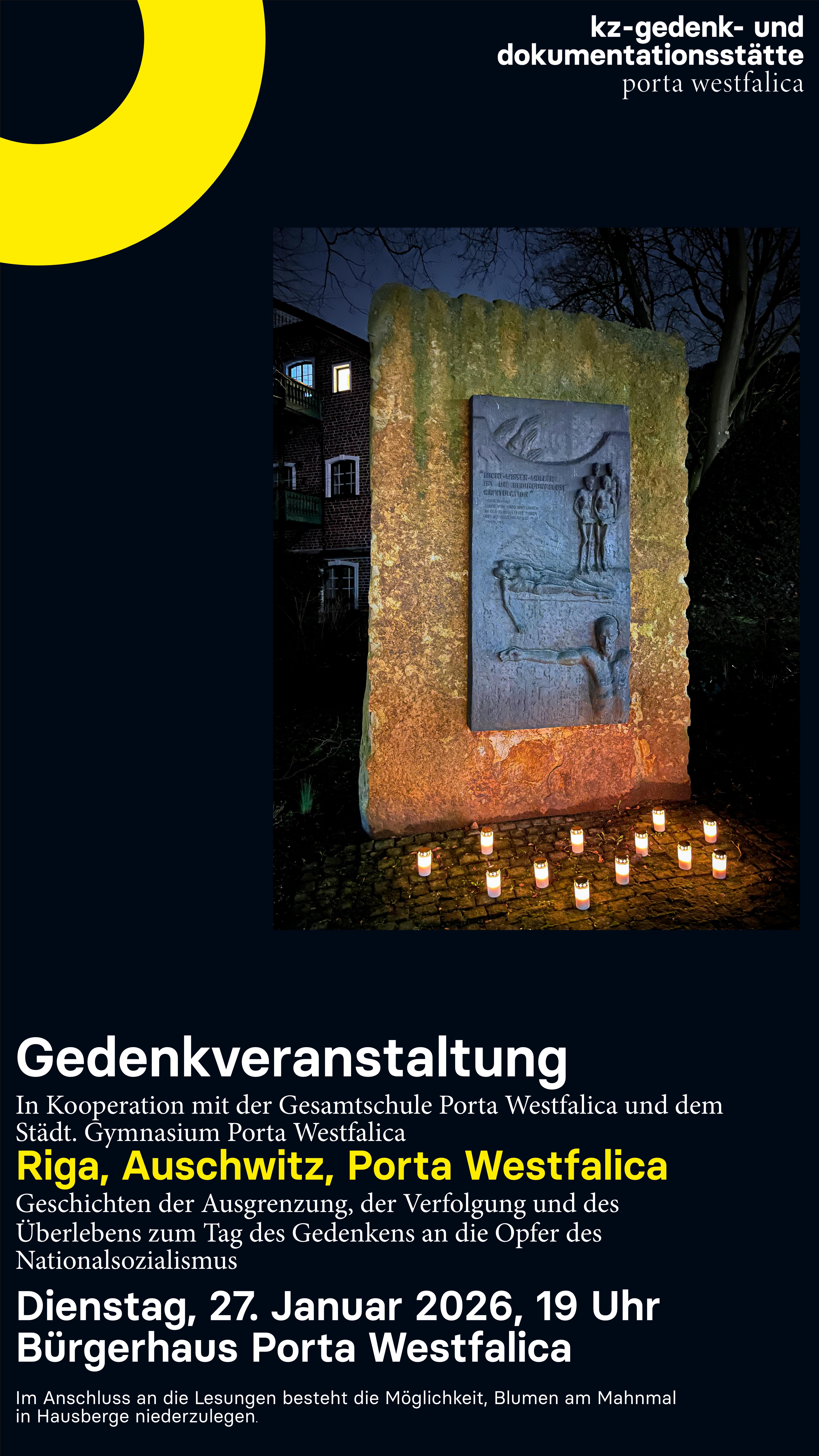 Gedenkveranstaltung „Riga, Auschwitz, Porta Westfalica“ 